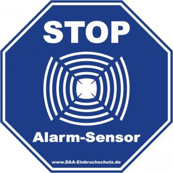 Aufkleber Stiller Alarm mit Sensor | Blau