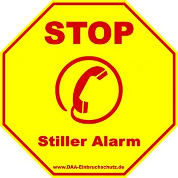 Aufkleber Stiller Alarm mit Telefon | Gelb