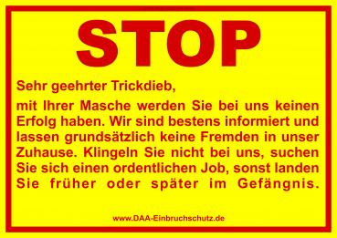Warn- / Hinweisschild - Stop Trickdieb 001