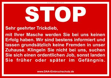 Warn- / Hinweisschild - Stop Trickdieb 003