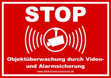 Hinweisbeschilderung - Objektüberwachung durch Video- und Alarmsicherung 003