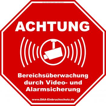 Hinweisbeschilderung - Bereichsüberwachung durch Video- und Alarmsicherung 005