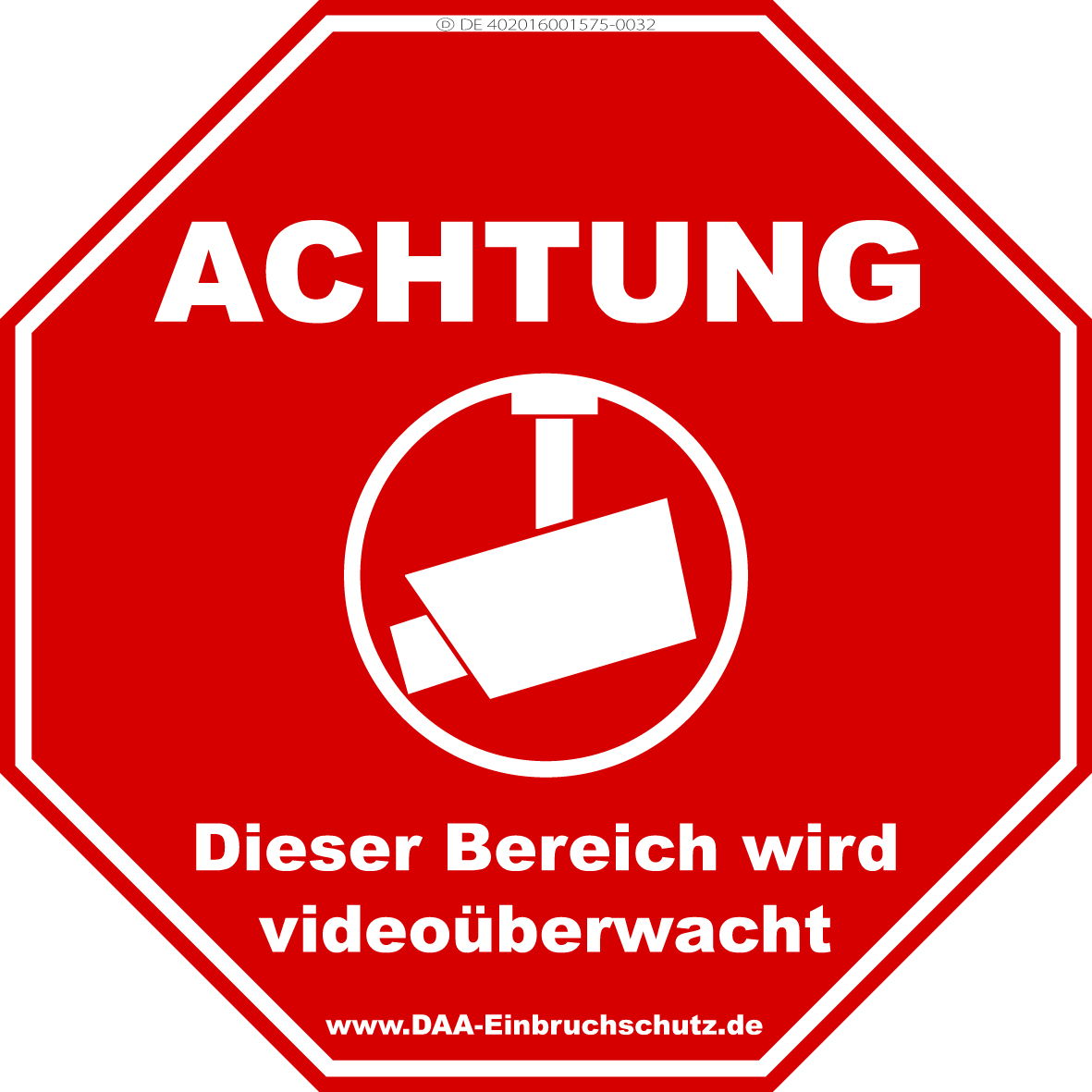 Daa Einbruchschutz Hinweisbeschilderung Achtung Dieser Bereich Wird Videouberwacht