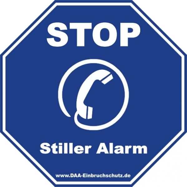 Aufkleber Stiller Alarm mit Telefon | Blau