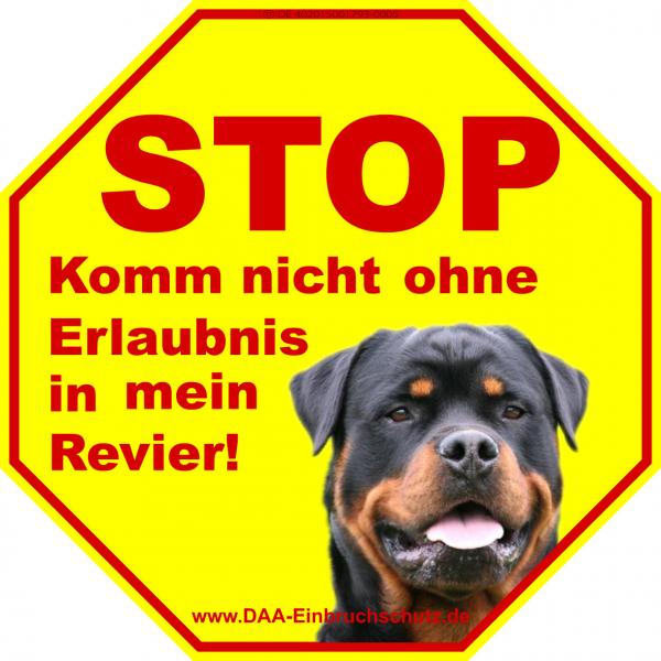 Warnschild - Rottweiler - Aufkleber