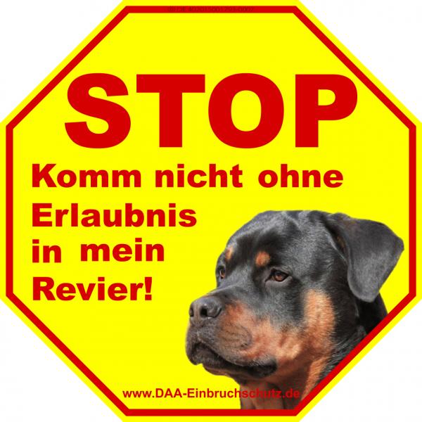 Warnschild - Rottweiler - Aufkleber