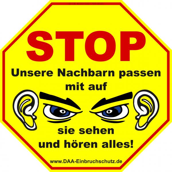 Warnschild - Nachbarn - Aufkleber