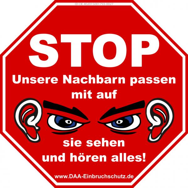 Warnschild - Nachbarn - Aufkleber