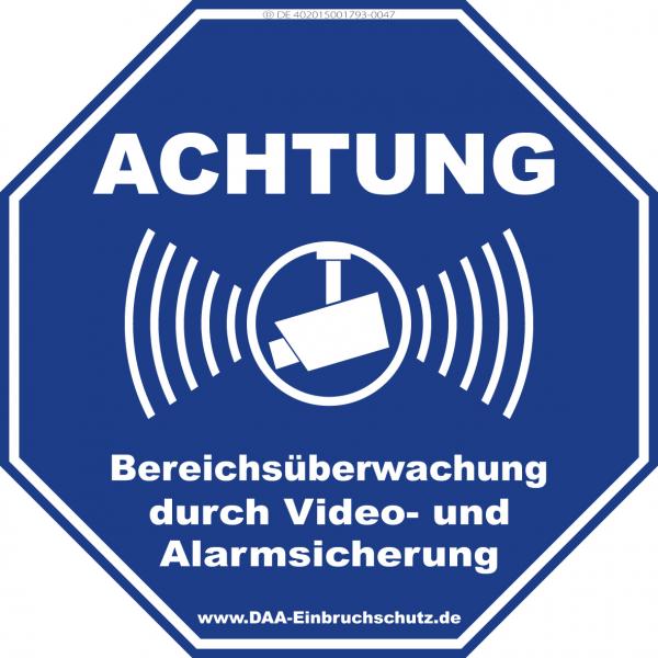 Hinweisbeschilderung - Bereichsüberwachung durch Video- und Alarmsicherung 004