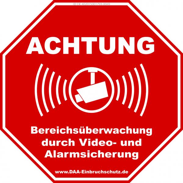 Hinweisbeschilderung - Bereichsüberwachung durch Video- und Alarmsicherung 005